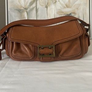 Banana republic small leather baguette shoulder bag